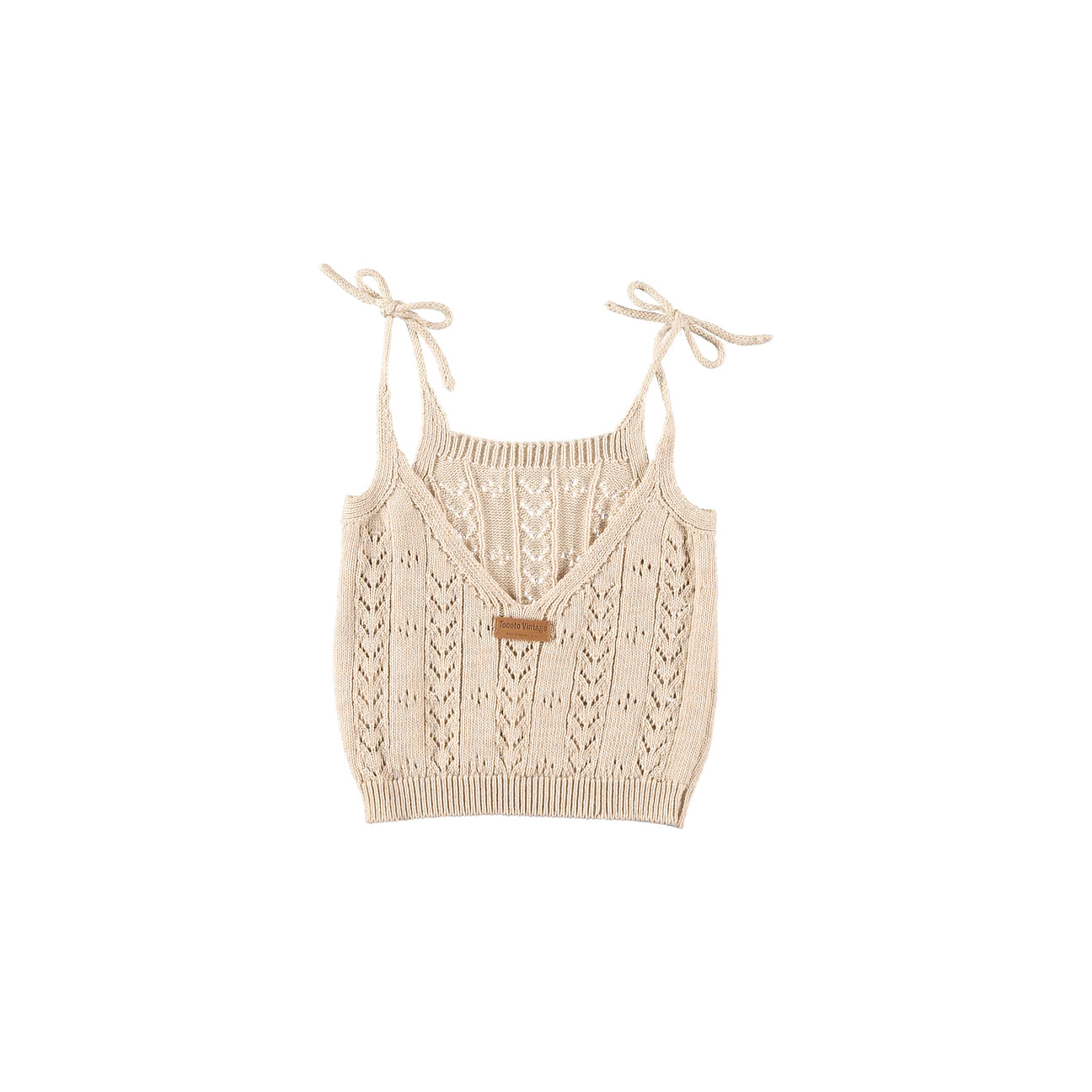 Tocoto Vintage Openwork Knit Top - Off White