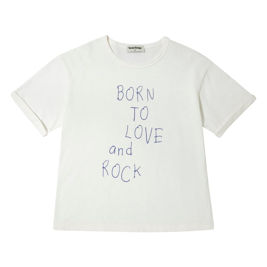 Tocoto Vintage Born To Love And Rock Short Sleeve T-Shirt - Off White