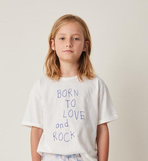 Tocoto Vintage Born To Love And Rock Short Sleeve T-Shirt - Off White