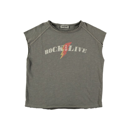 Tocoto Vintage Rock &amp; Live Sleeveless T-Shirt - Dark Grey