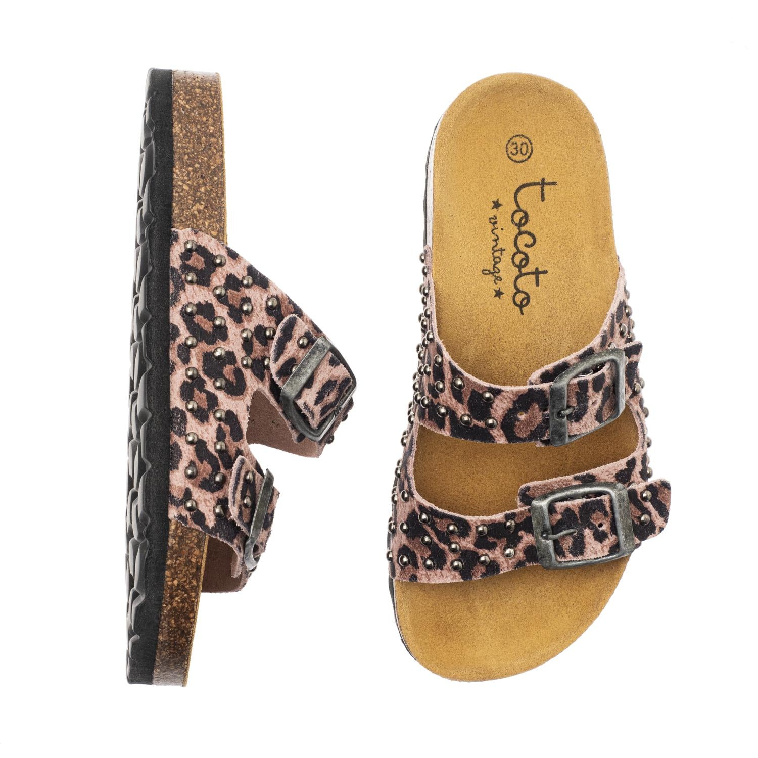 Tocoto Vintage Animal Print Sandals