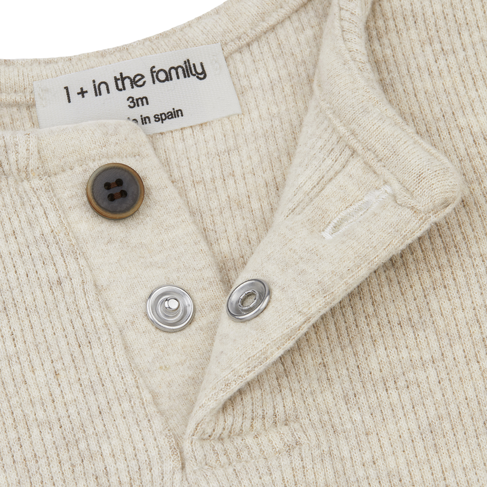 1 + In The Family Sandal Henley T-Shirt - Oatmeal