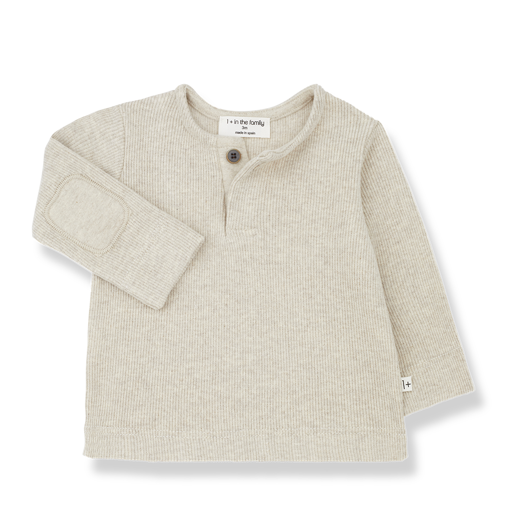 1 + In The Family Sandal Henley T-Shirt - Oatmeal