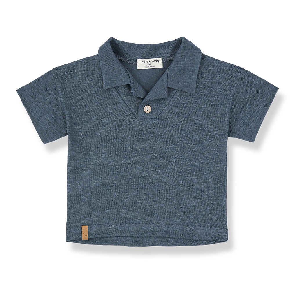 1 + In The Family Sandro Short Sleeve Polo - Petroleum