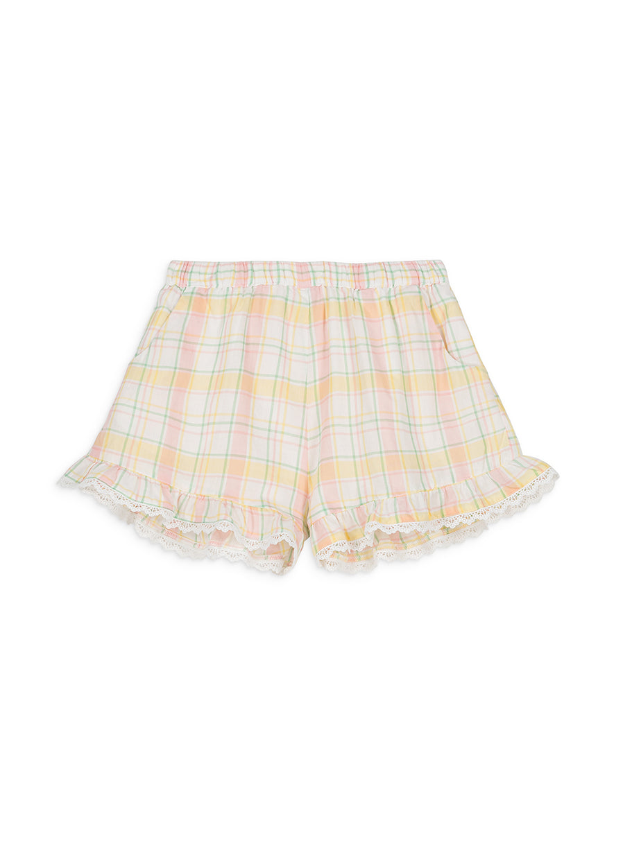 Louise Misha Vallaloid Shorts - Yellow Positano Checks