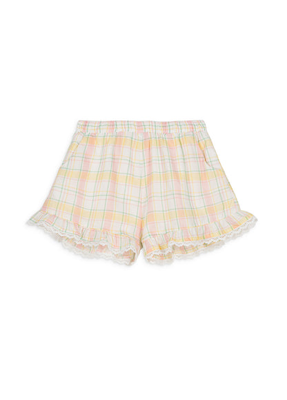 Louise Misha Vallaloid Shorts - Yellow Positano Checks