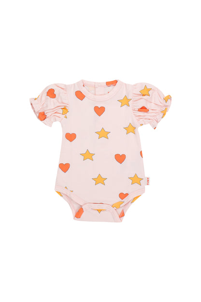 Tiny Cottons Hearts Stars Body - Pastel Pink