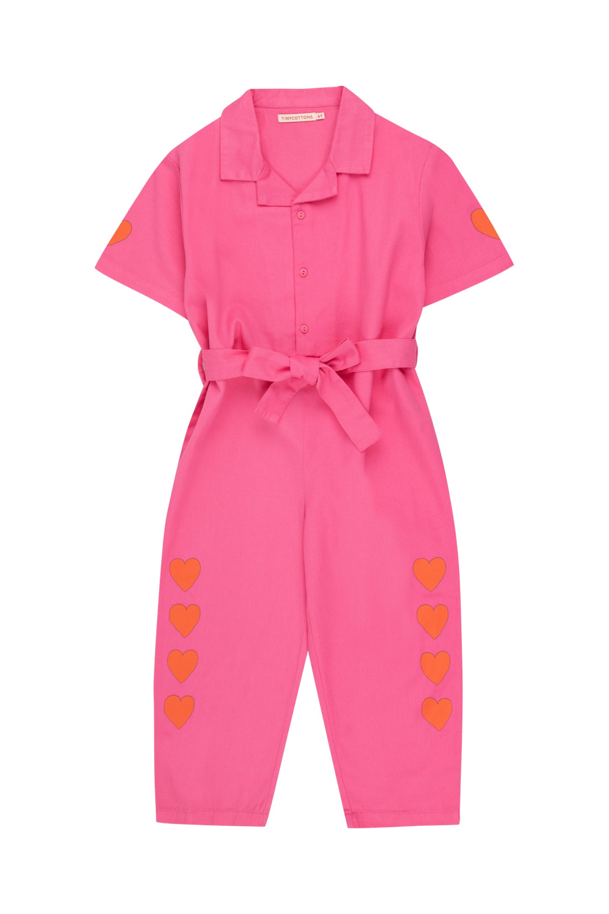 Tiny Cottons Hearts Jumpsuit - Dark Pink