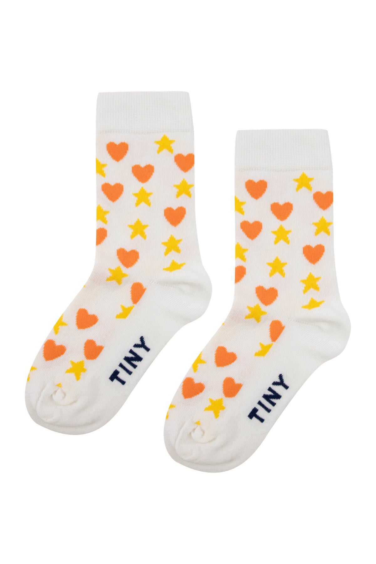 Tiny Cottons Hearts Stars Medium Socks - Off-white