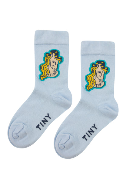 Tiny Cottons Horse Medium Socks - Jade Grey