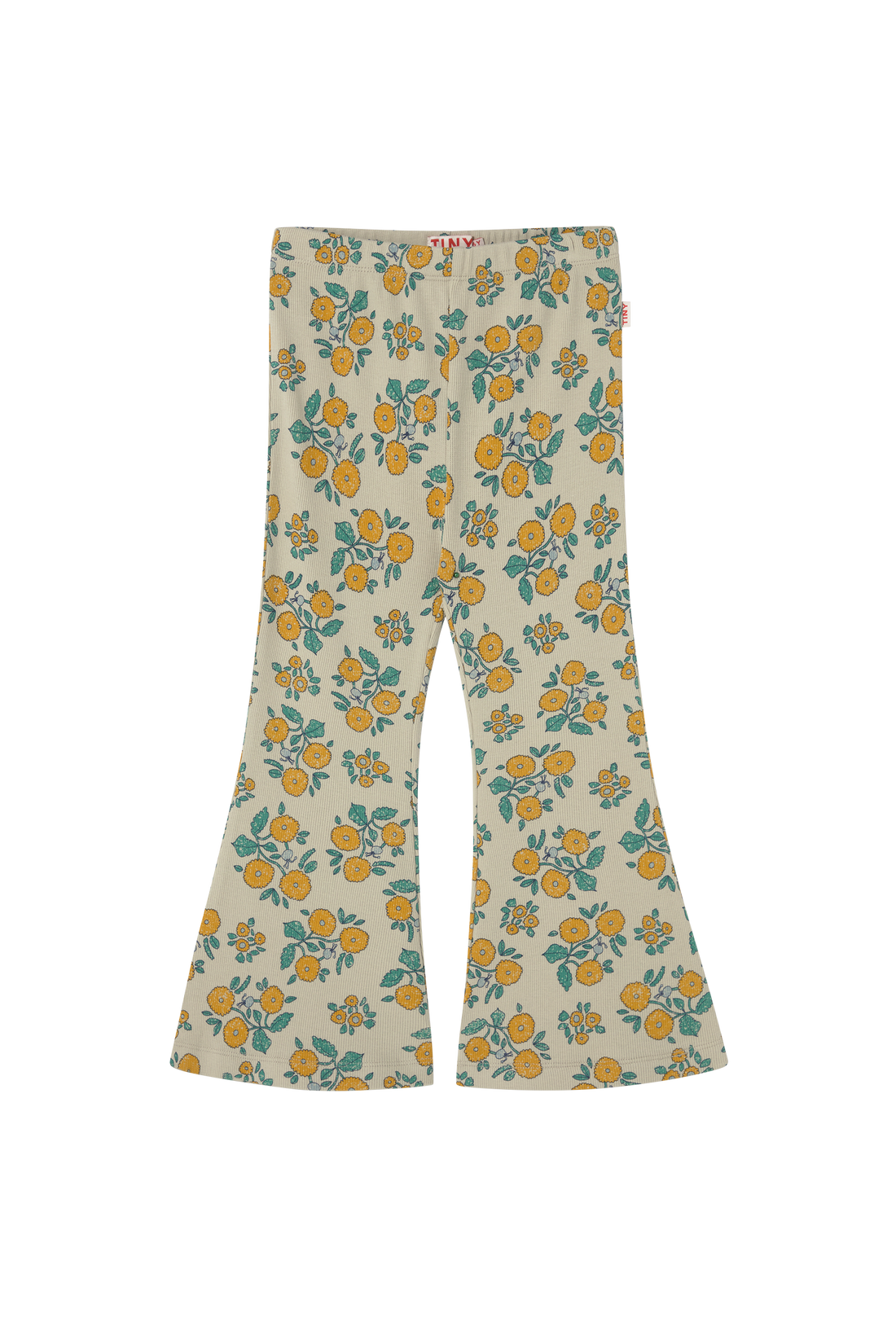 Tiny Cottons Flowers Rib Pant - Dark Vanilla