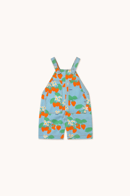 Tiny Cottons Baby Strawberries Dungaree - Denim Blue