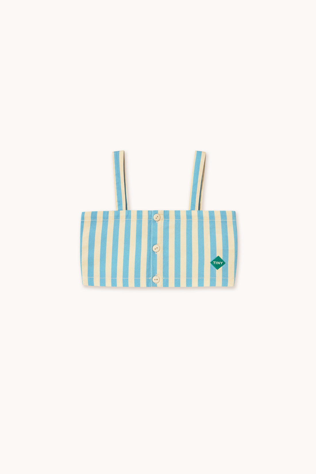 Tiny Cottons Stripes Crop Top - Vanilla/Warm Blue