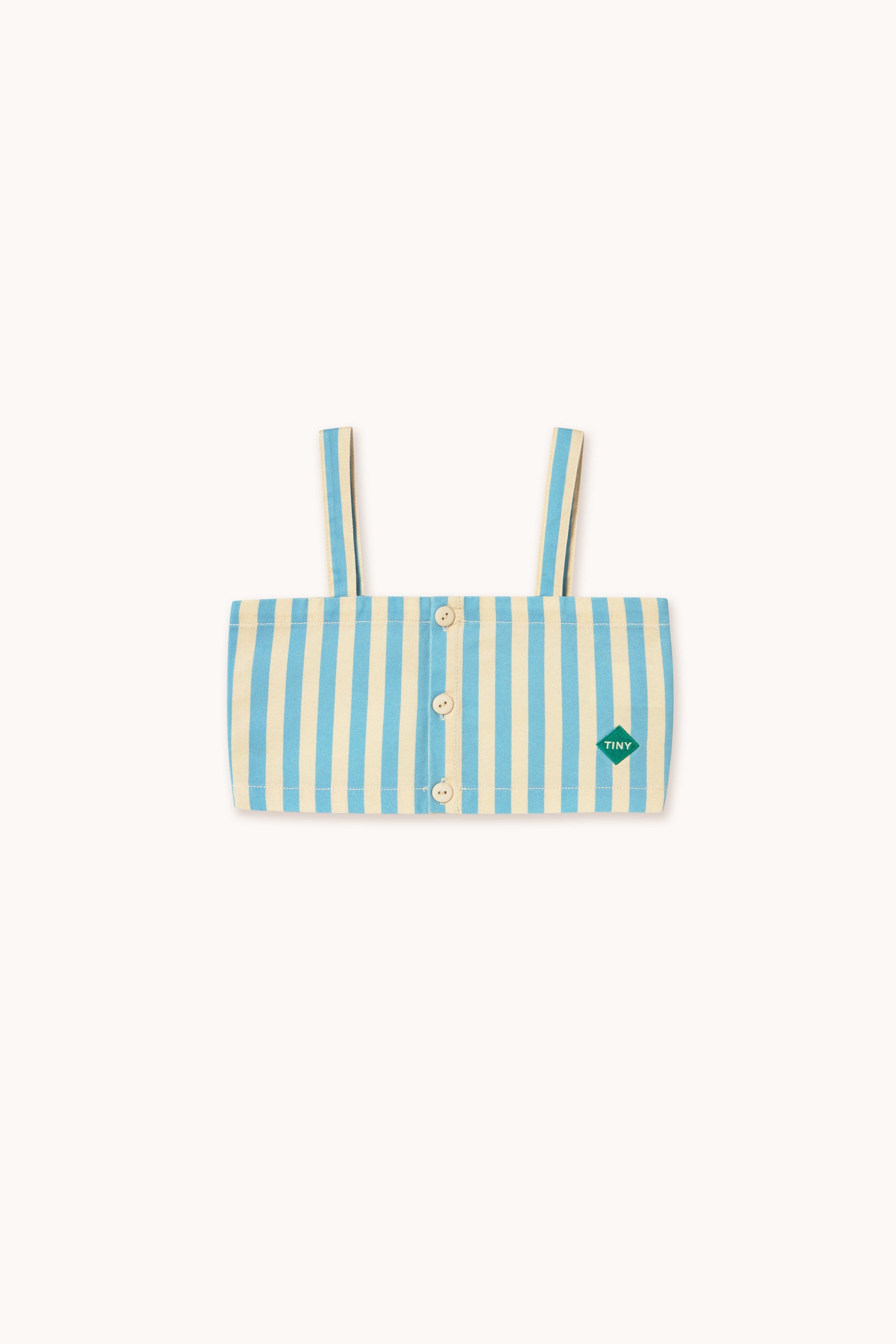 Tiny Cottons Stripes Crop Top - Vanilla/Warm Blue