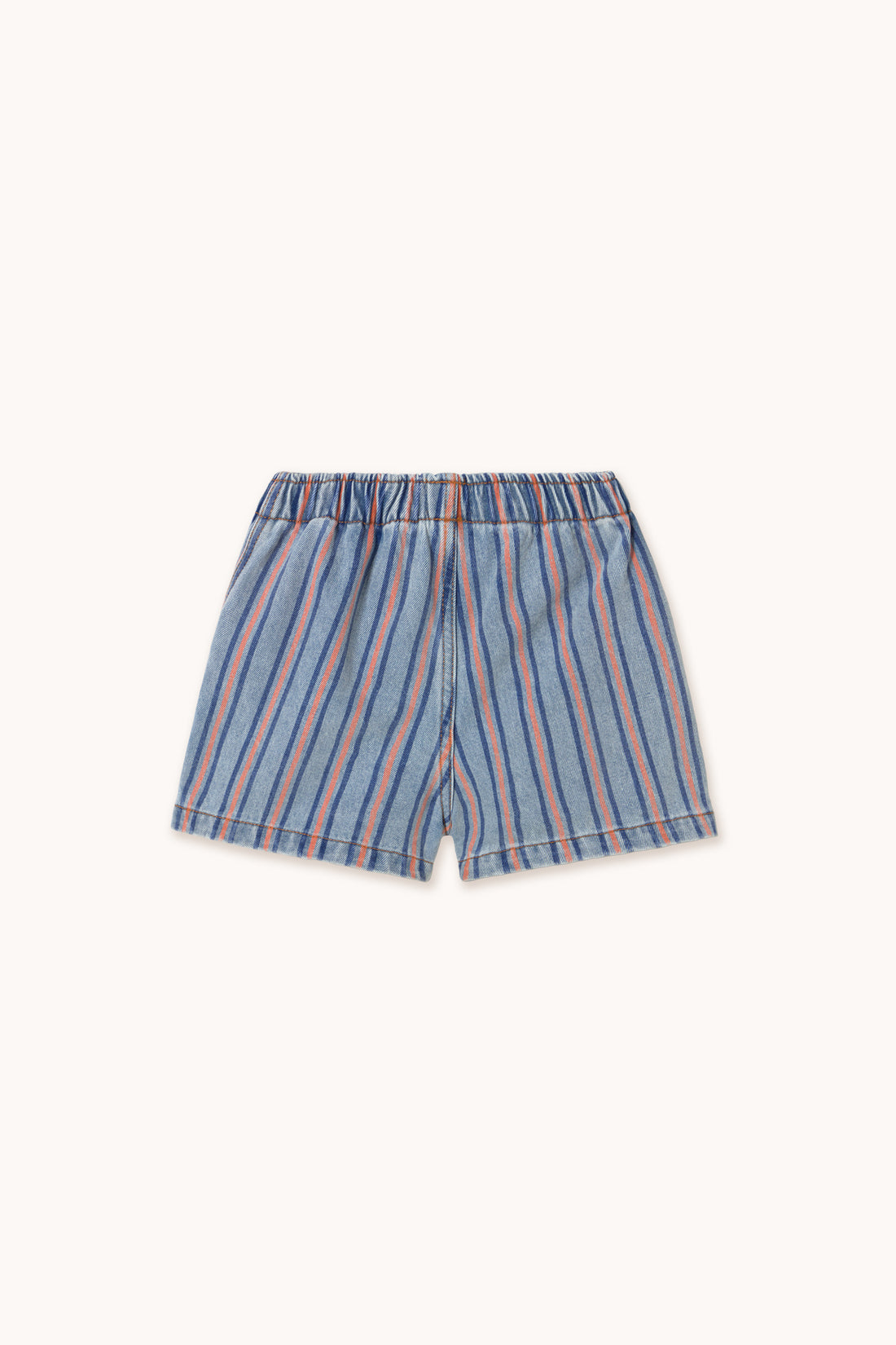 Tiny Cottons Stripes Multicolor Short - Light Blue Denim