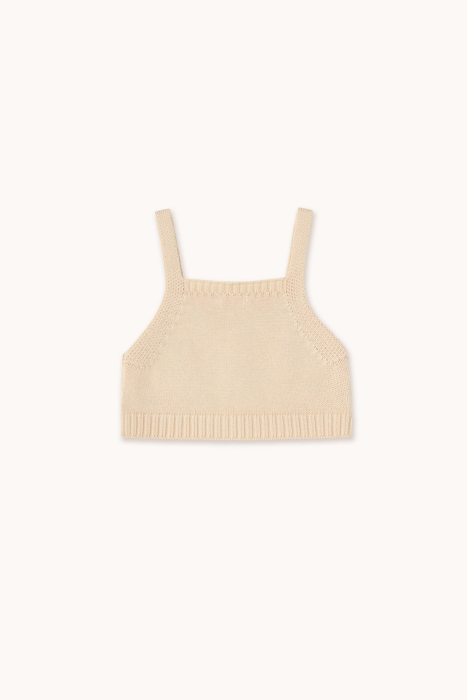 Tiny Cottons Strawberries Knitted Crop Top - Light Cream