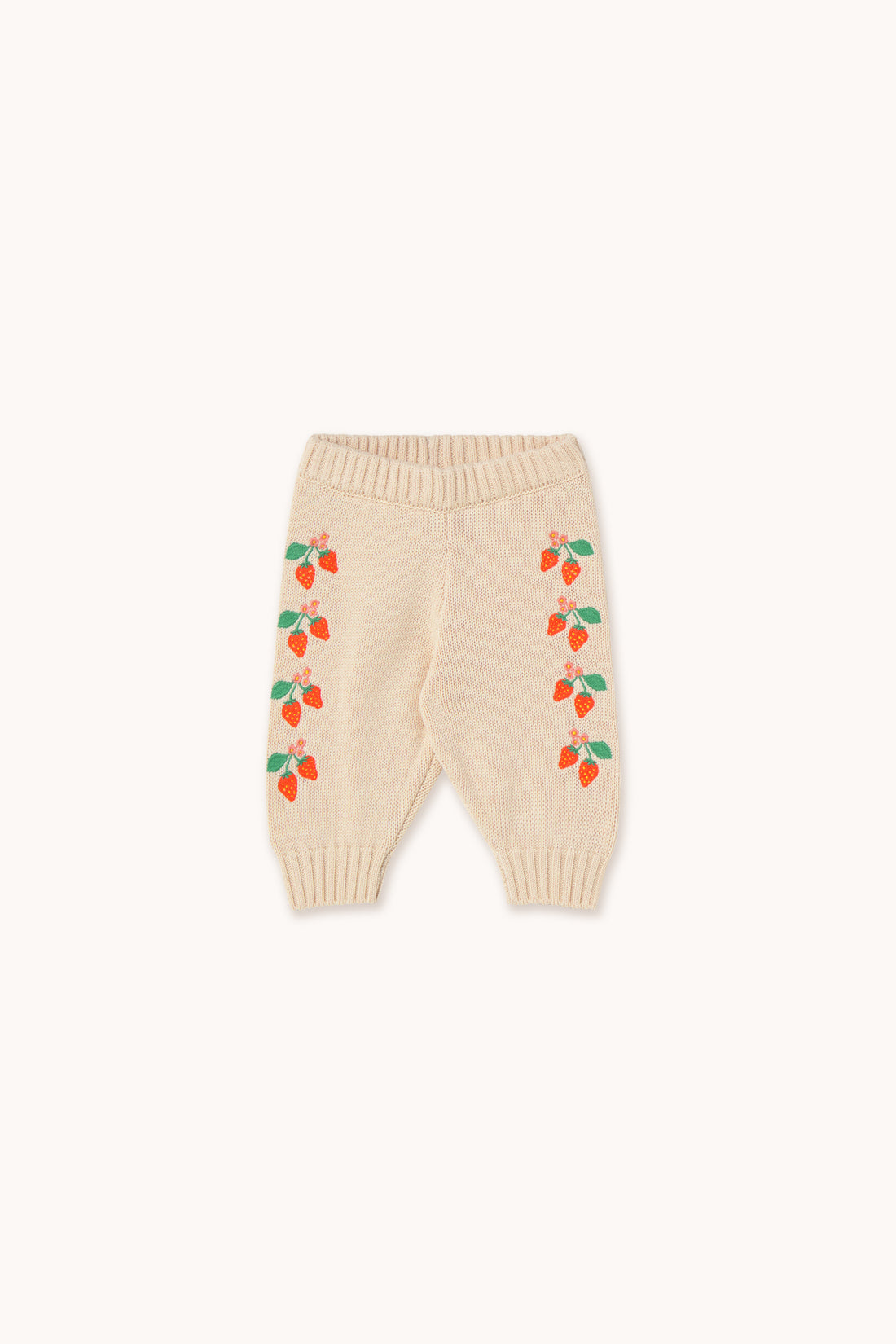 Tiny Cottons Strawberries Baby Knitted Pant - Light Cream