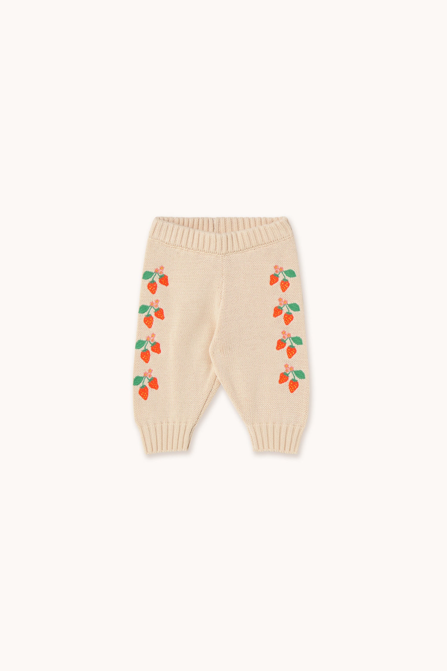 Tiny Cottons Strawberries Baby Knitted Pant - Light Cream