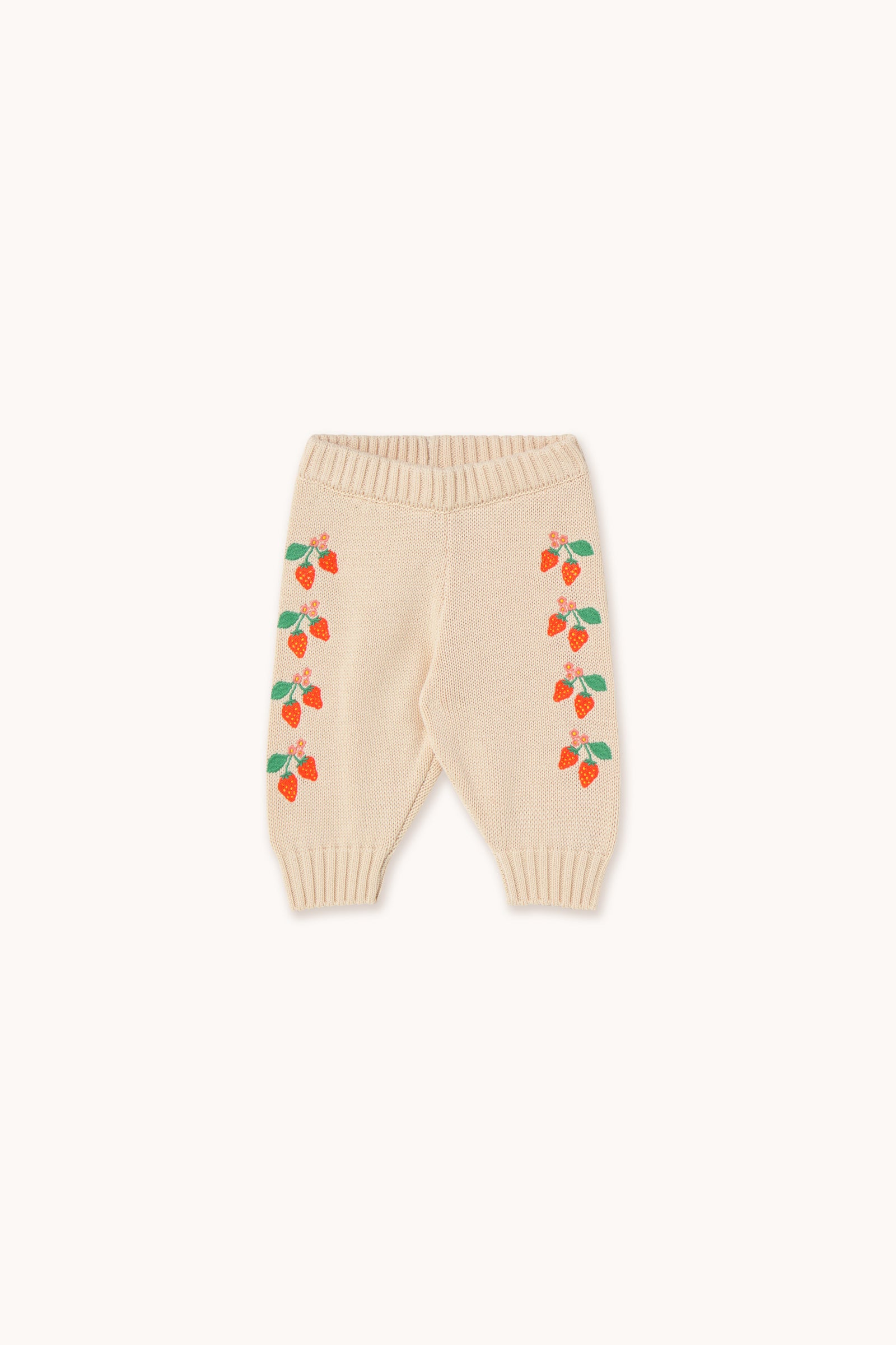 Tiny Cottons Strawberries Baby Knitted Pant - Light Cream