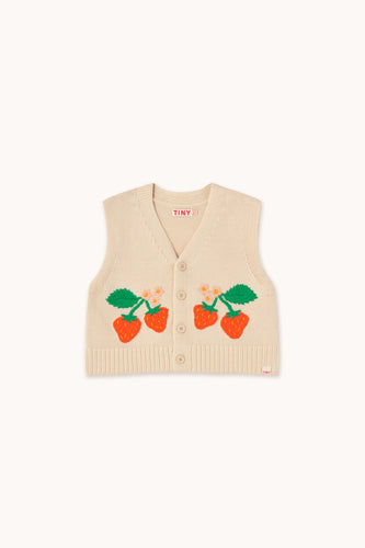 Tiny Cottons Strawberries Vest - Light Cream