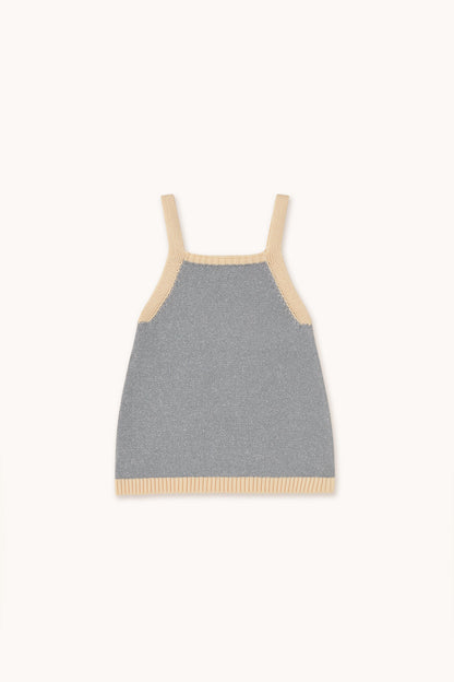 Tiny Cottons Metallic Knitted Dress - Silver Metallic