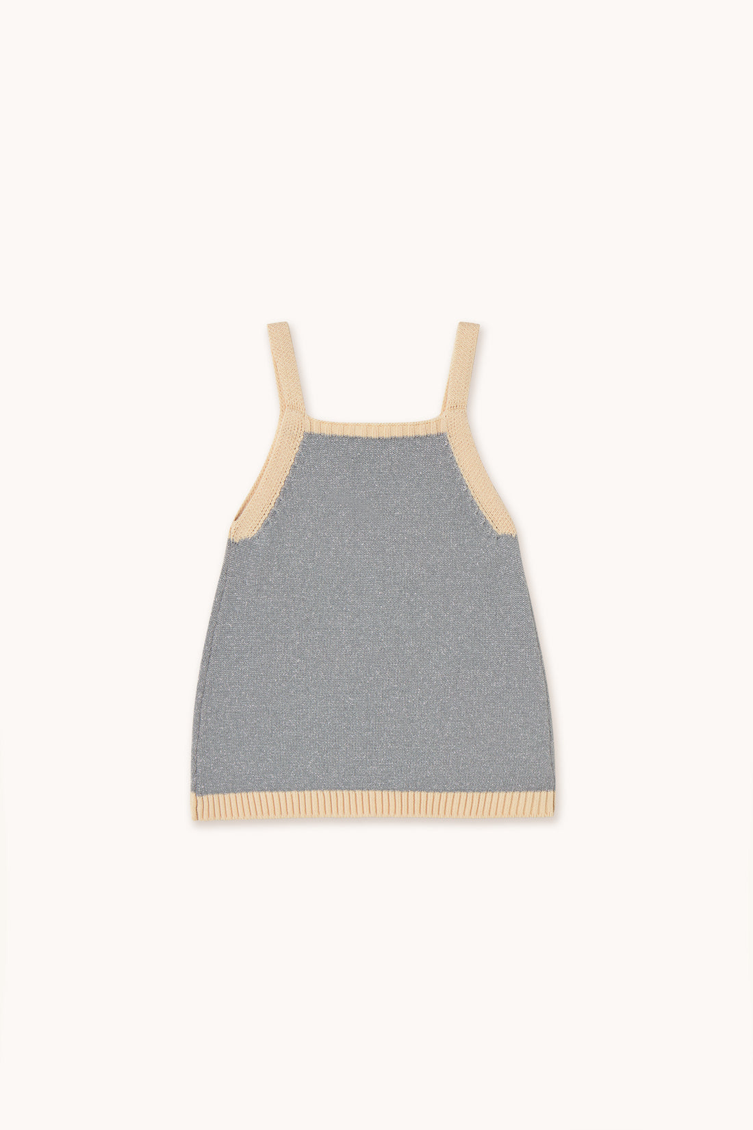 Tiny Cottons Metallic Knitted Dress - Silver Metallic