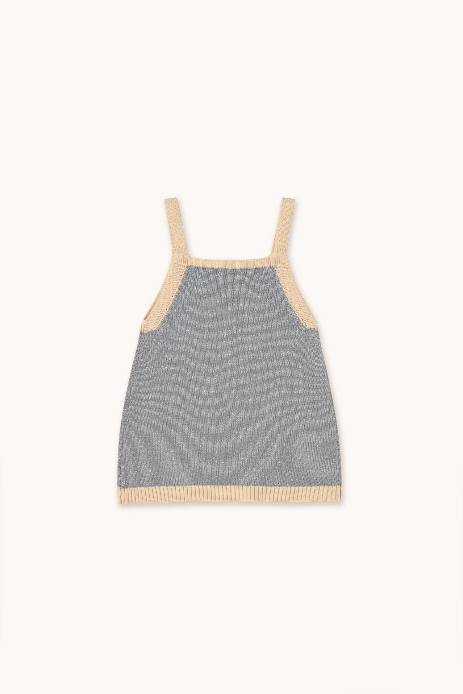 Tiny Cottons Metallic Knitted Dress - Silver Metallic