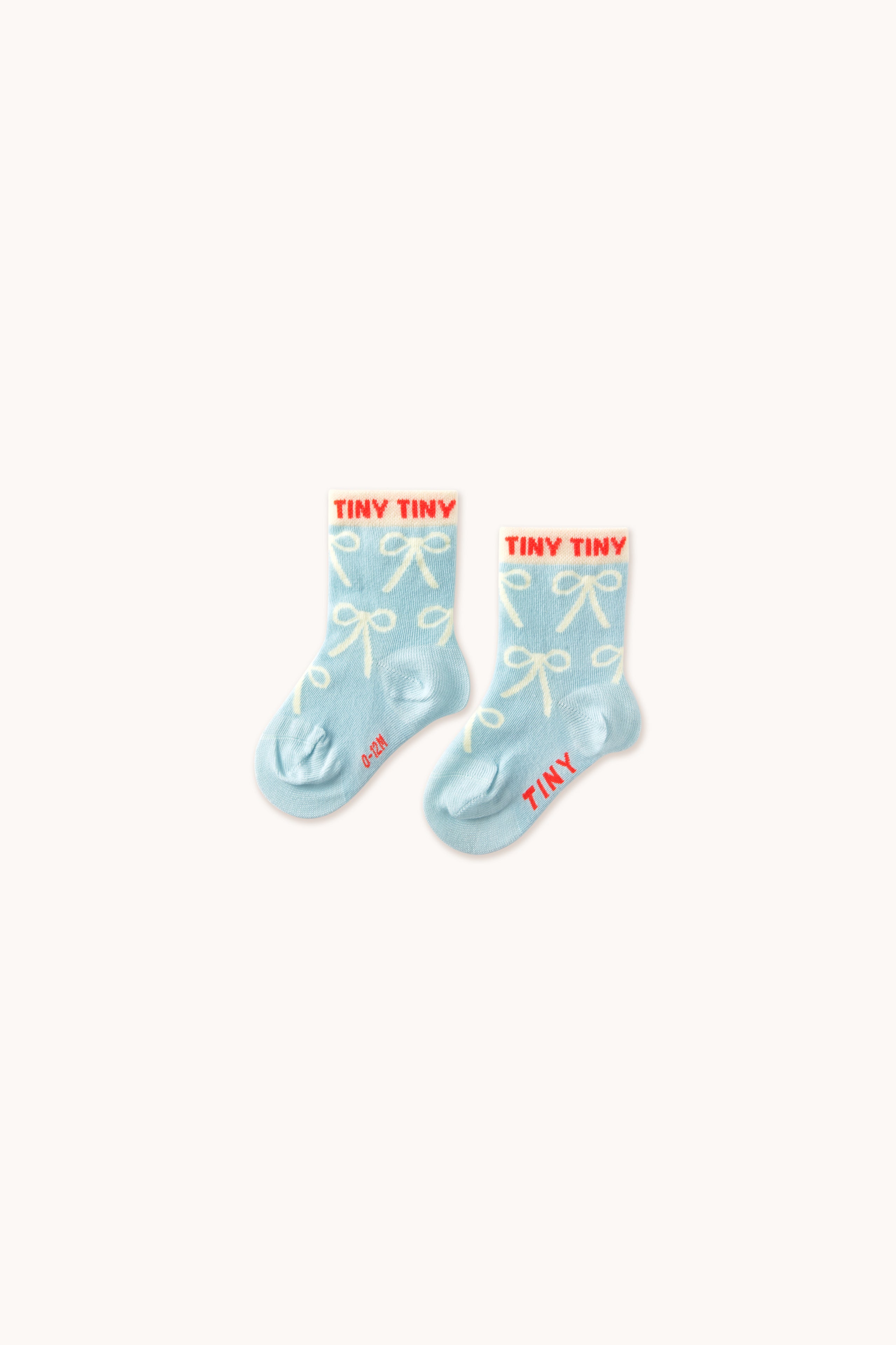 Tiny Cottons Bows Medium Socks - Dusty Blue