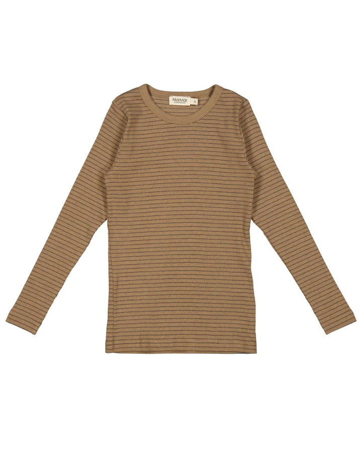 MarMar Copenhagen Tani Long Sleeve Top - Coffee Stripe