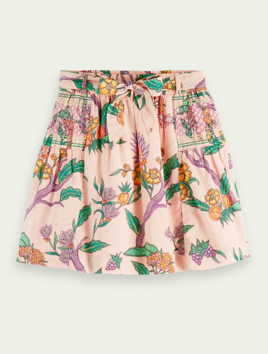 Scotch &amp; Soda Girl Smock Detail Skirt - Flower Garden