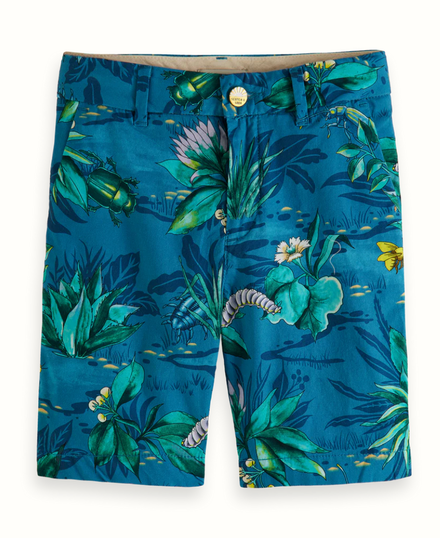 Scotch &amp; Soda Boys Chino Shorts - Bugs All-Over Print