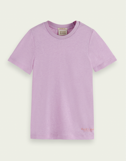 Scotch &amp; Soda Girls Linen-Blend T-Shirt - Orchid