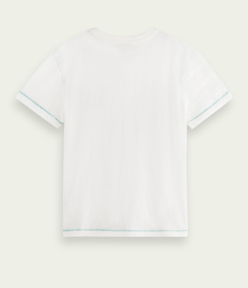 Scotch &amp; Soda Boys Embroidered Detail Tee - Off-White