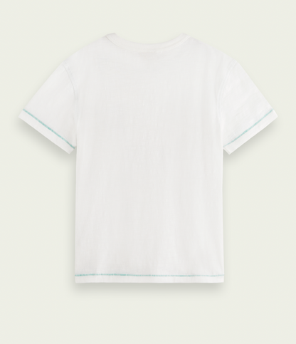 Scotch &amp; Soda Boys Embroidered Detail Tee - Off-White