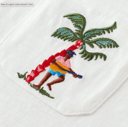 Scotch &amp; Soda Boys Embroidered Detail Tee - Off-White