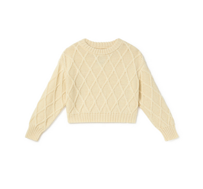 Little Creative Factory Aran Tricot Sweater - Cream