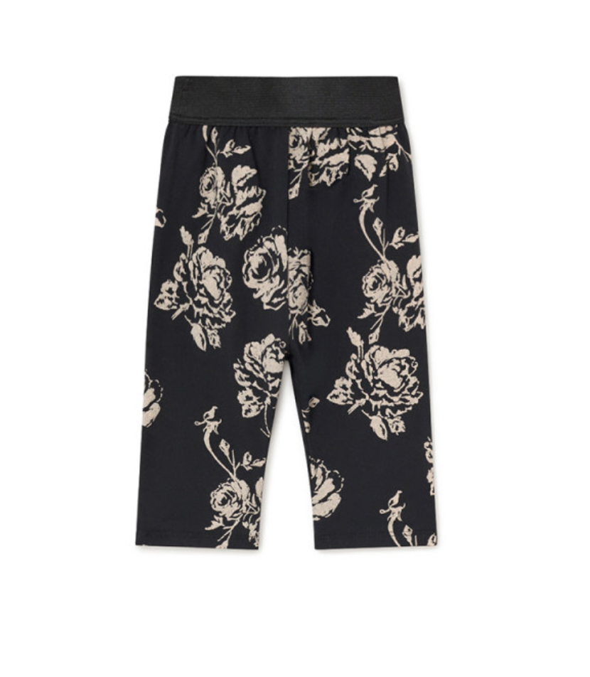 Little Creative Factory Soft Bloom Leggings - Black &amp; Cream Flower Print