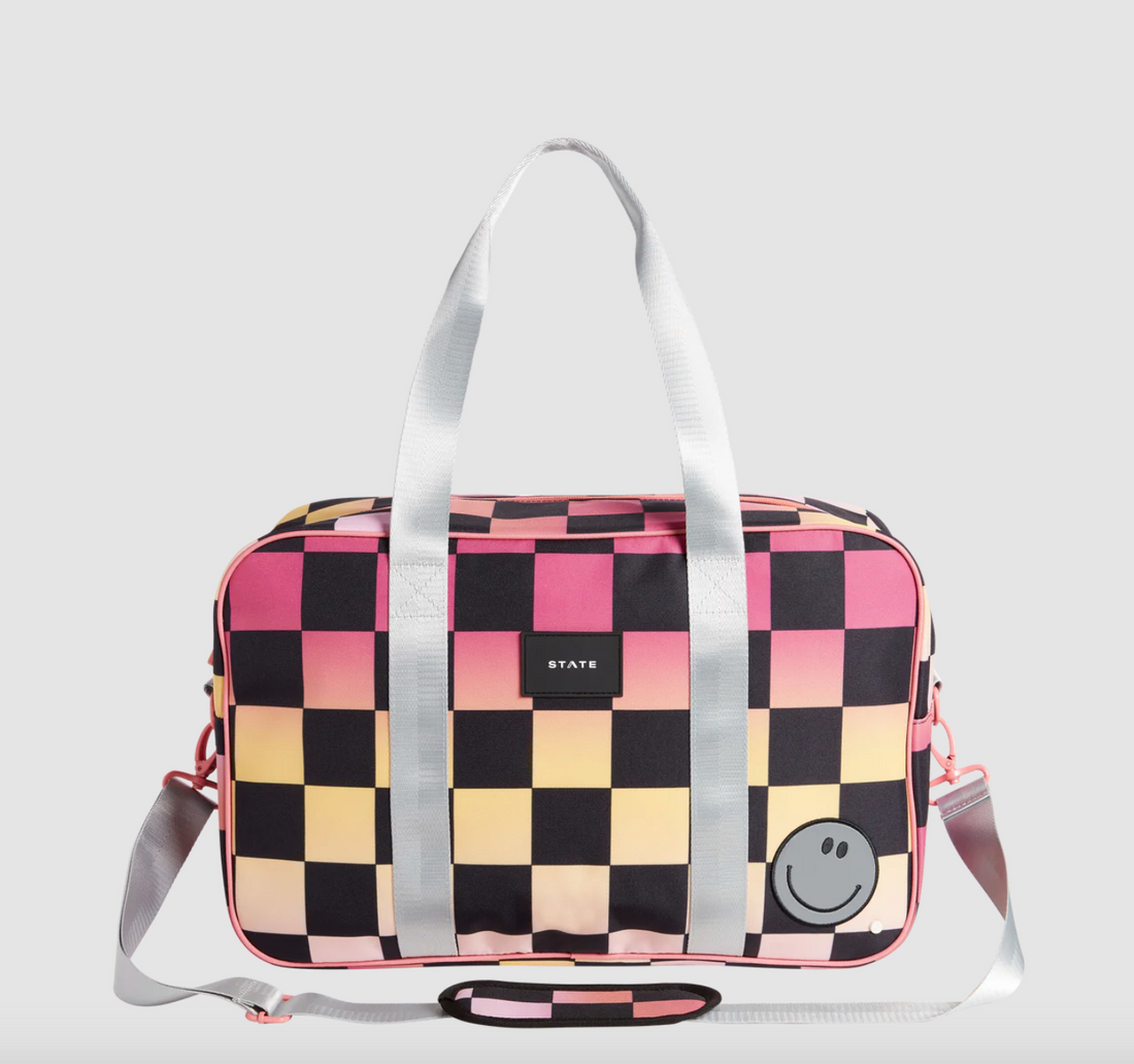 State Bags Rockaway Kids Duffle - Pink Checkerboard