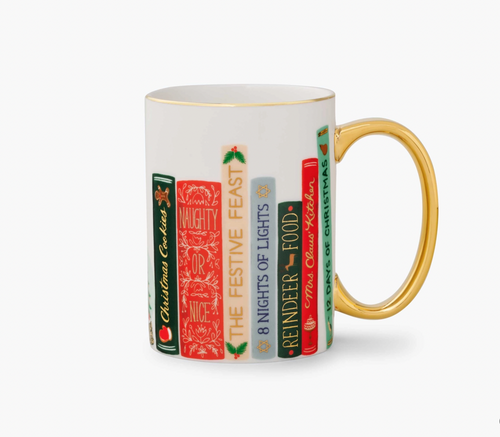 Rifle Paper Co. Festive Book Club Porcelain Mug