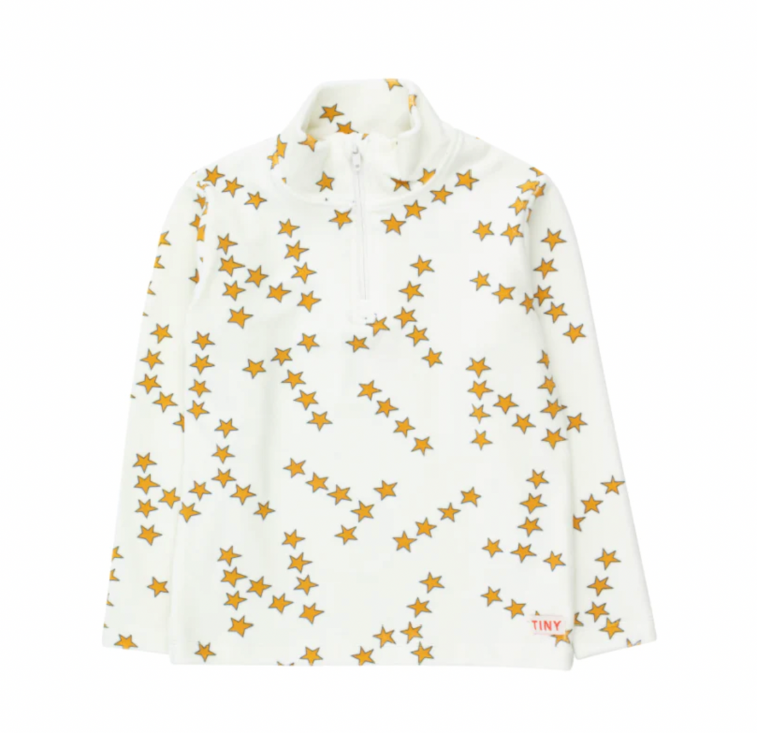 Tiny Cottons Tiny Stars Ski Mockneck Tee - Off White