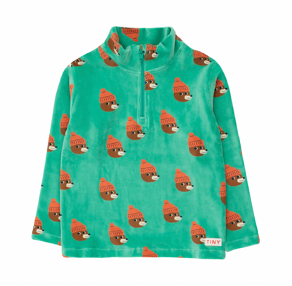 Tiny Cottons Bears Ski Mockneck Tee - Emerald