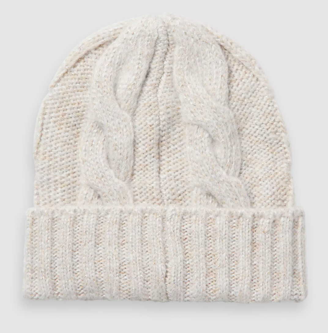 Scotch &amp; Soda Girls Metallic Beanie - Metallic Ecru