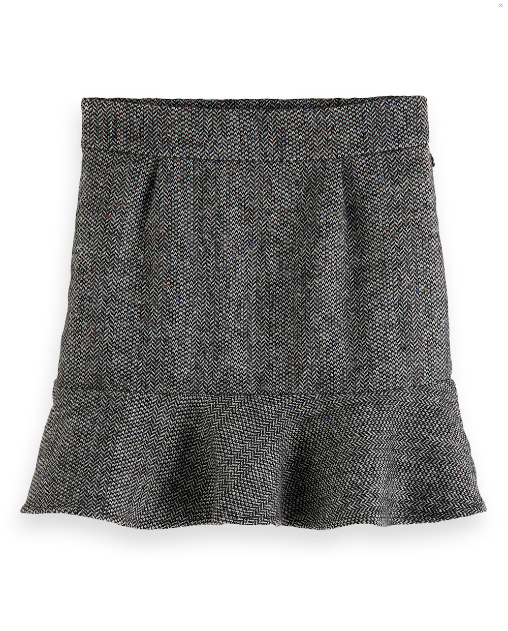 Scotch &amp; Soda Girls Herringbone Mini Skirt - Herringbone Tweed