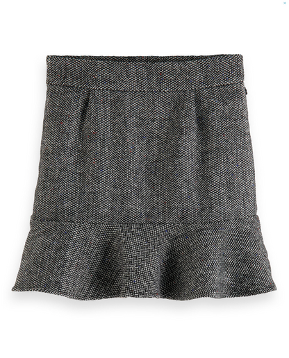 Scotch &amp; Soda Girls Herringbone Mini Skirt - Herringbone Tweed