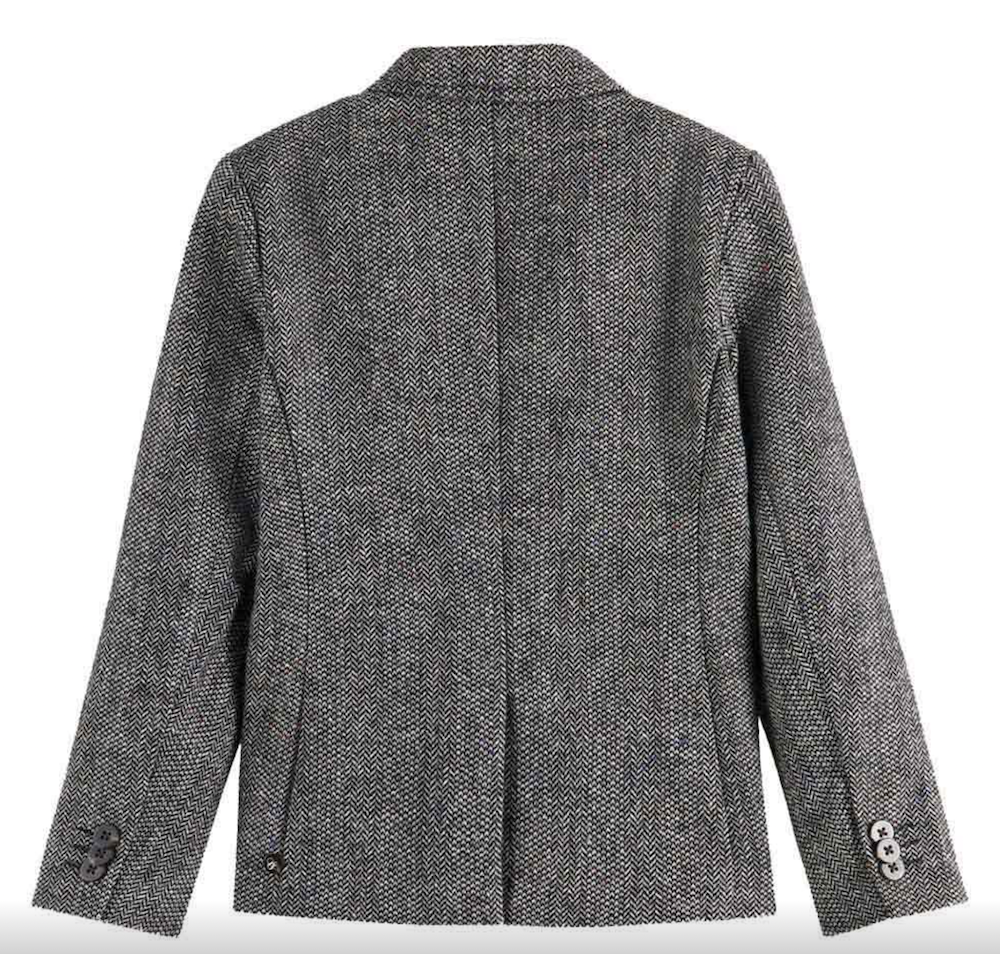 Scotch &amp; Soda Girls Wool Blend Herringbone Blazer - Herringbone Tweed