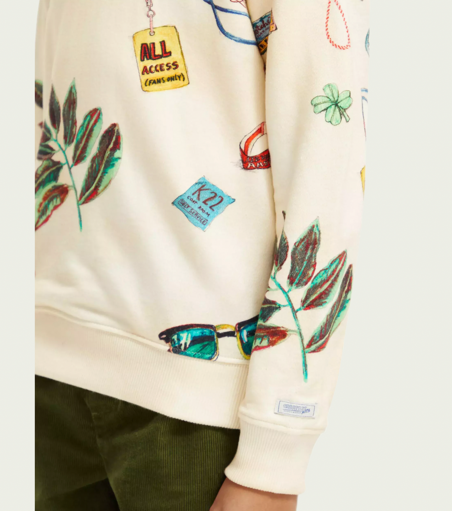 Scotch &amp; Soda Boys Ctn In Conversion All Over Print Sweatshirt - Festival Party