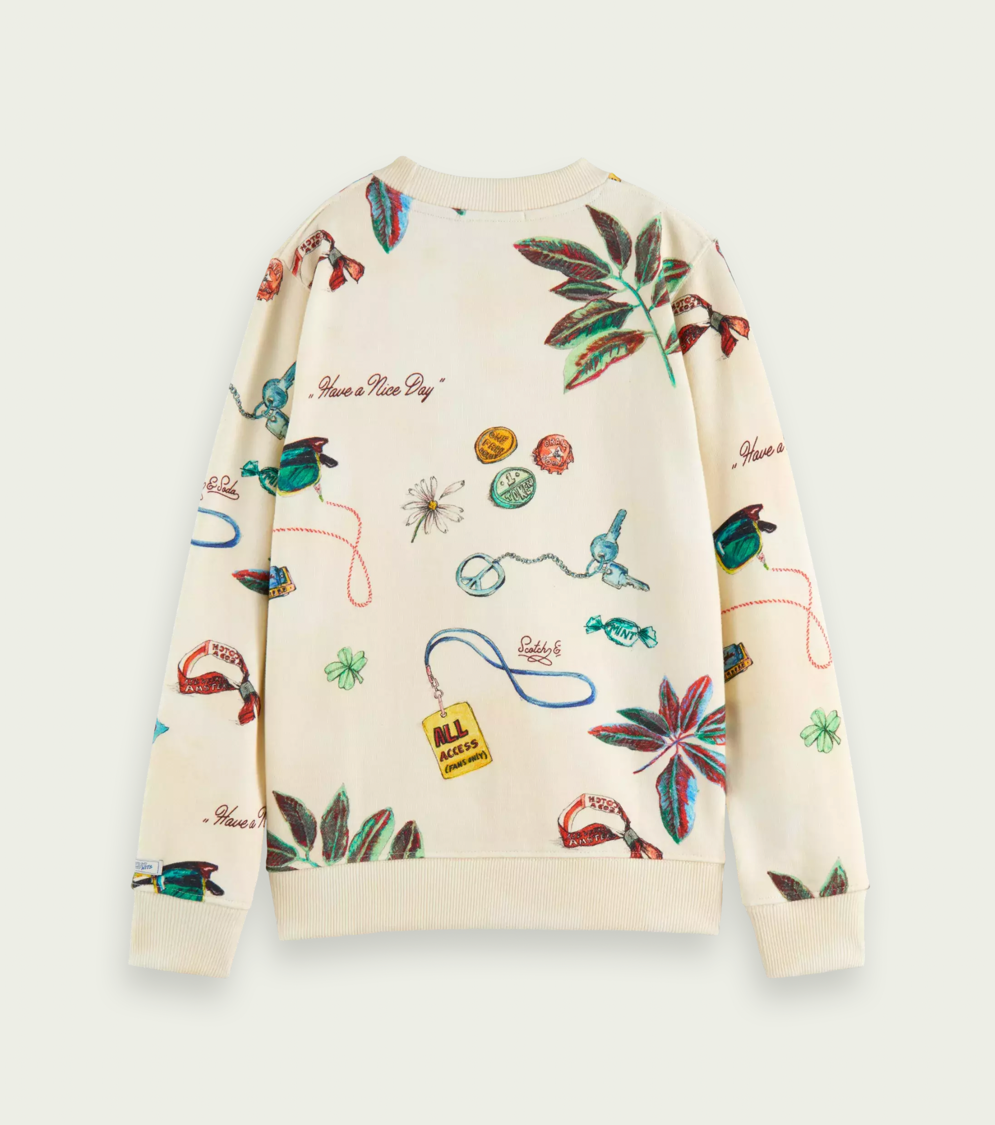 Scotch &amp; Soda Boys Ctn In Conversion All Over Print Sweatshirt - Festival Party