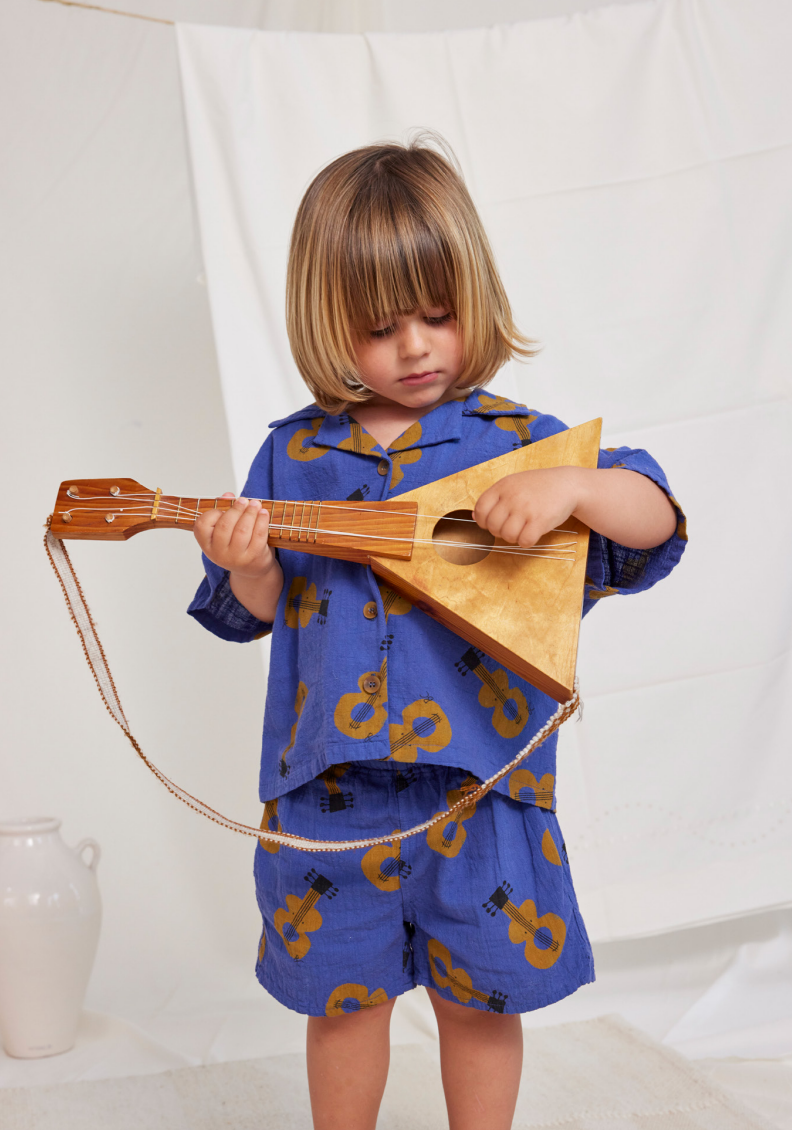 Bobo Choses Acoustic Guitar All Over Woven Shorts - Navy Blue