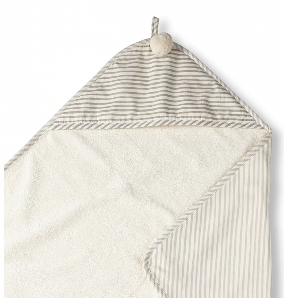 Petit Pehr Hooded Towel - Stripes Away Pebble Grey