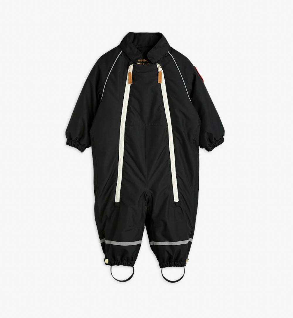 Mini Rodini Alaska Panda Baby Overall - Black